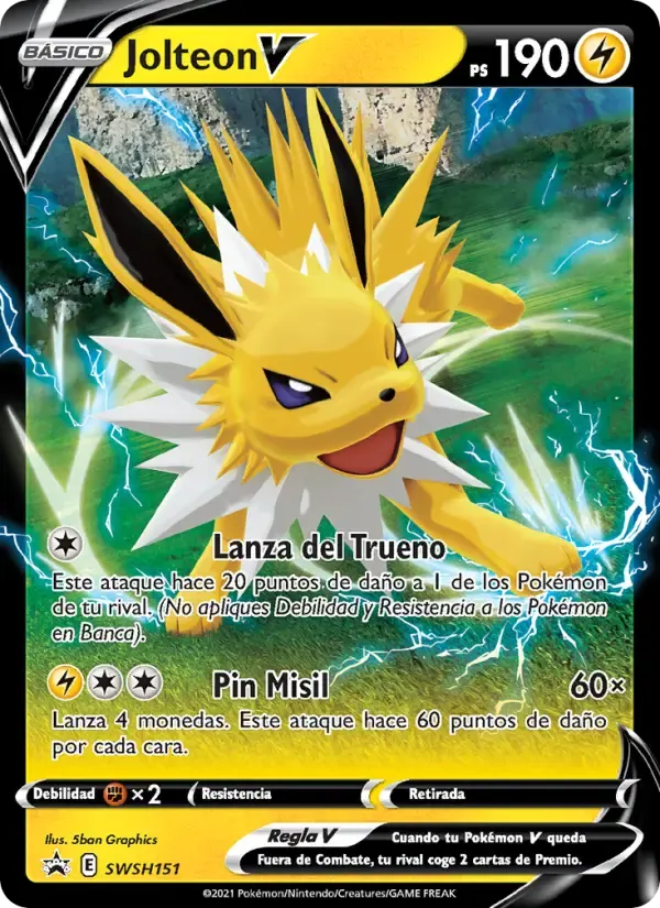 Jolteon V — Cartas de promoción ESES SWSH151 Spanish Pokémon card