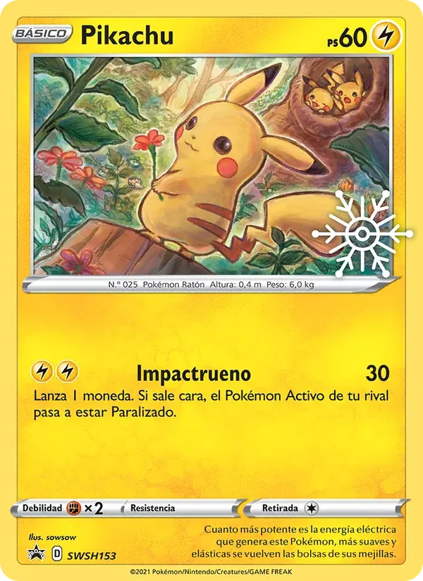 Pikachu — Cartas de promoción ESES SWSH153 Spanish Pokémon card