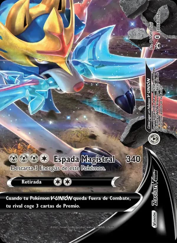Zacian V-UNIÓN — Cartas de promoción ESES SWSH166 Spanish Pokémon card