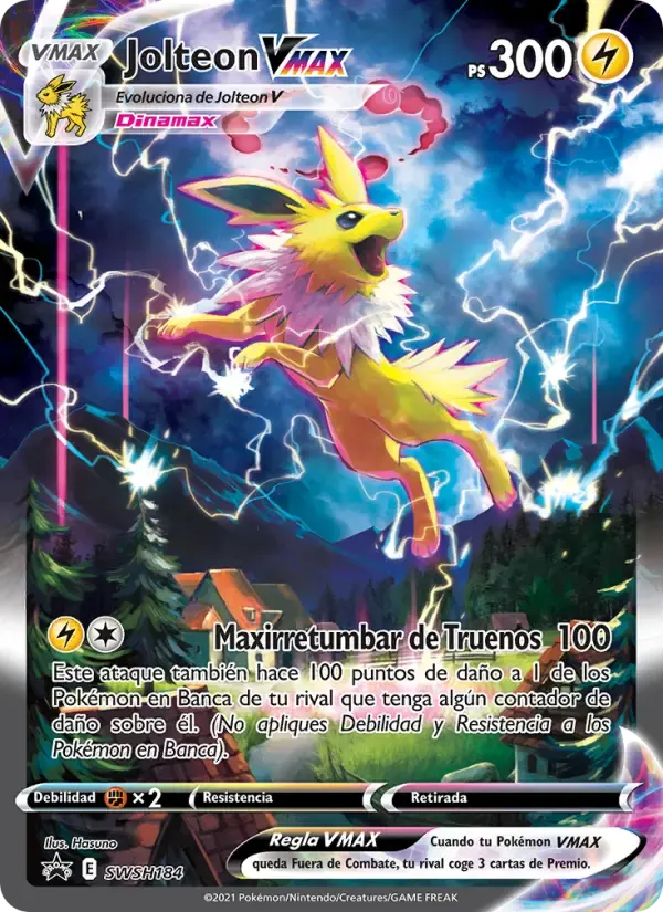 Jolteon VMAX — Cartas de promoción ESES SWSH184 Spanish Pokémon card