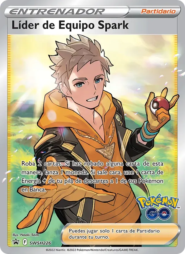 Líder de Equipo Spark — Cartas de promoción ESES SWSH226 Spanish Pokémon card
