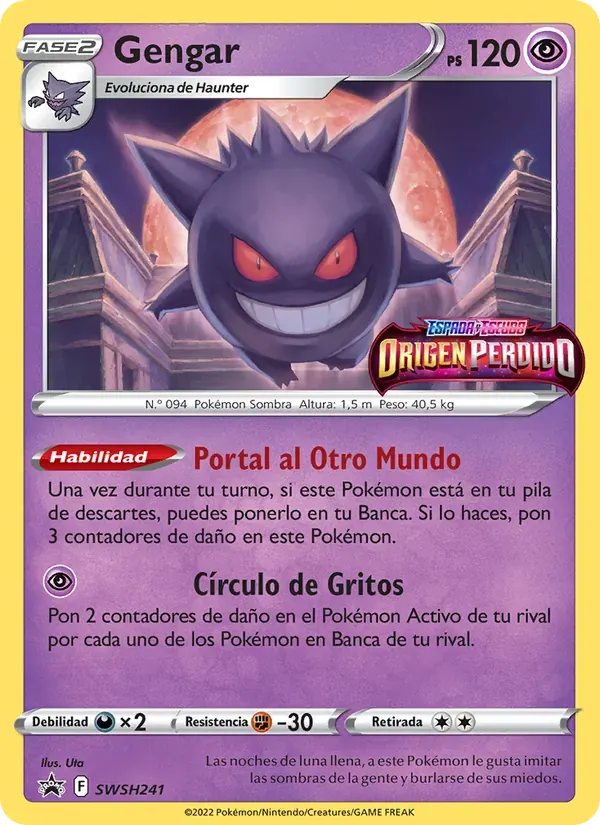 Gengar — Cartas de promoción ESES SWSH241 Spanish Pokémon card