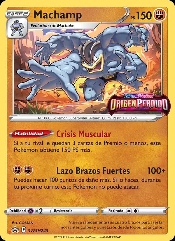 Machamp — Cartas de promoción ESES SWSH243 Spanish Pokémon card
