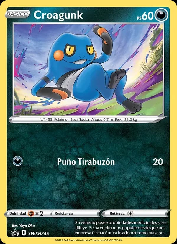 Croagunk — Cartas de promoción ESES SWSH245 Spanish Pokémon card