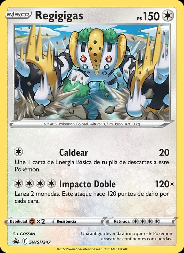 Regigigas — Cartas de promoción ESES SWSH247 Spanish Pokémon card