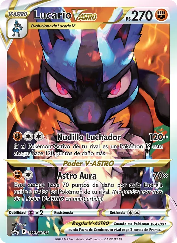 Lucario V-ASTRO — Cartas de promoción ESES SWSH291 Spanish Pokémon card
