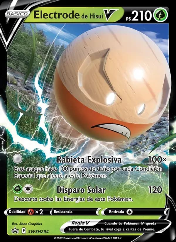 Electrode de Hisui V — Cartas de promoción ESES SWSH294 Spanish Pokémon card