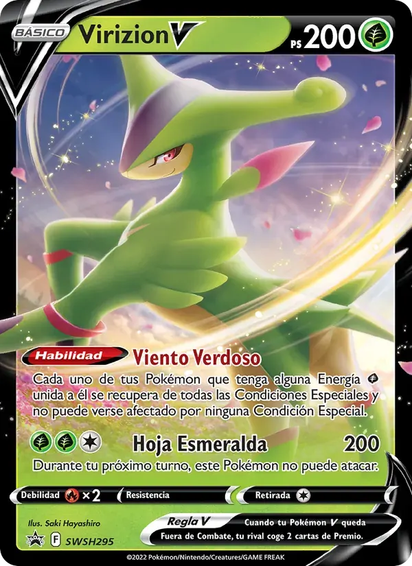 Virizion V — Cartas de promoción ESES SWSH295 Spanish Pokémon card