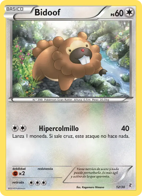 Bidoof — Kit de Entrenador XY (Bisharp) 12 Spanish Pokémon card