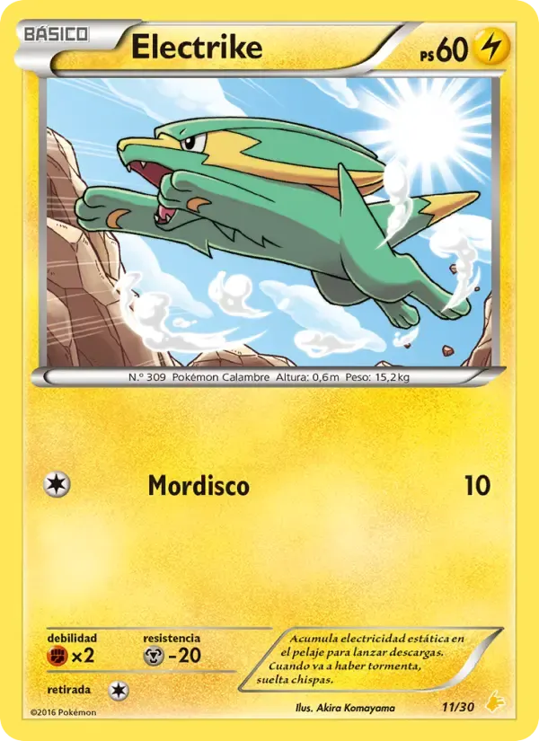 Electrike — Kit de Entrenador XY (Pikachu Enmascarada) 11 Spanish Pokémon card