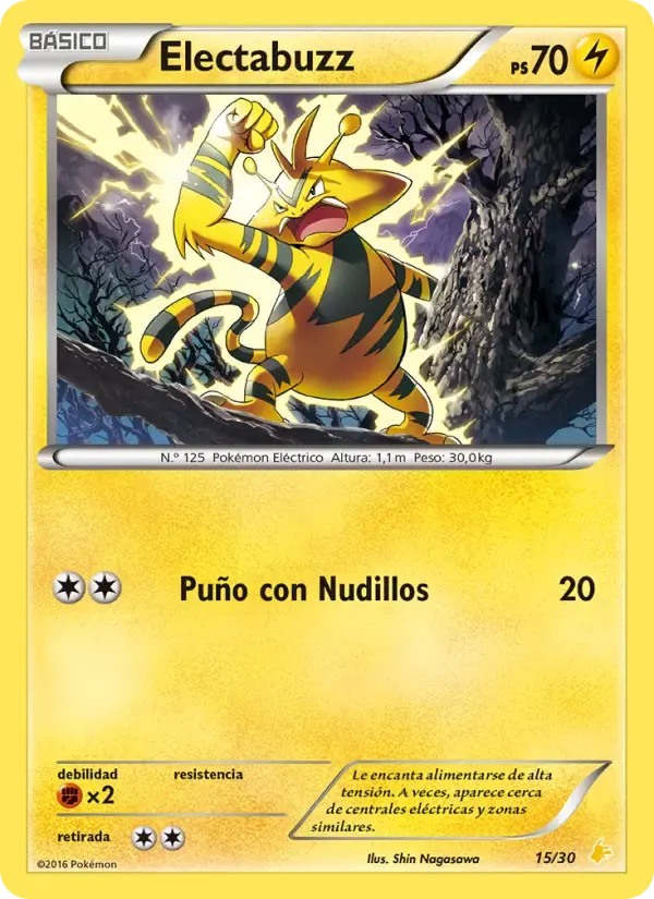Electabuzz — Kit de Entrenador XY (Pikachu Enmascarada) 15 Spanish Pokémon card