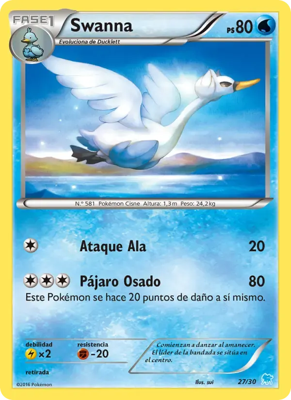 Swanna — Kit de Entrenador XY (Suicune) 27 Spanish Pokémon card