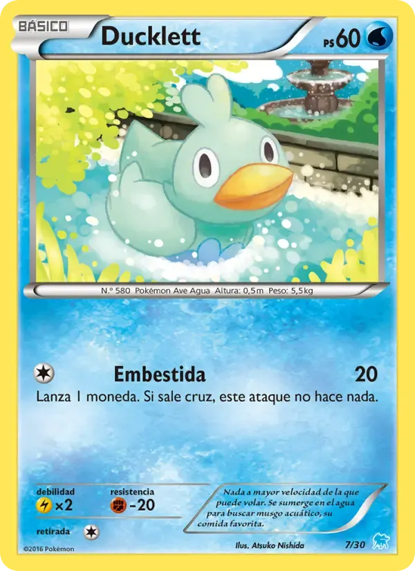 Ducklett — Kit de Entrenador XY (Suicune) 7 Spanish Pokémon card