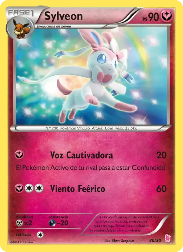 Sylveon — Kit de Entrenador XY (Pikachu Enmascarada) 30 Spanish Pokémon card