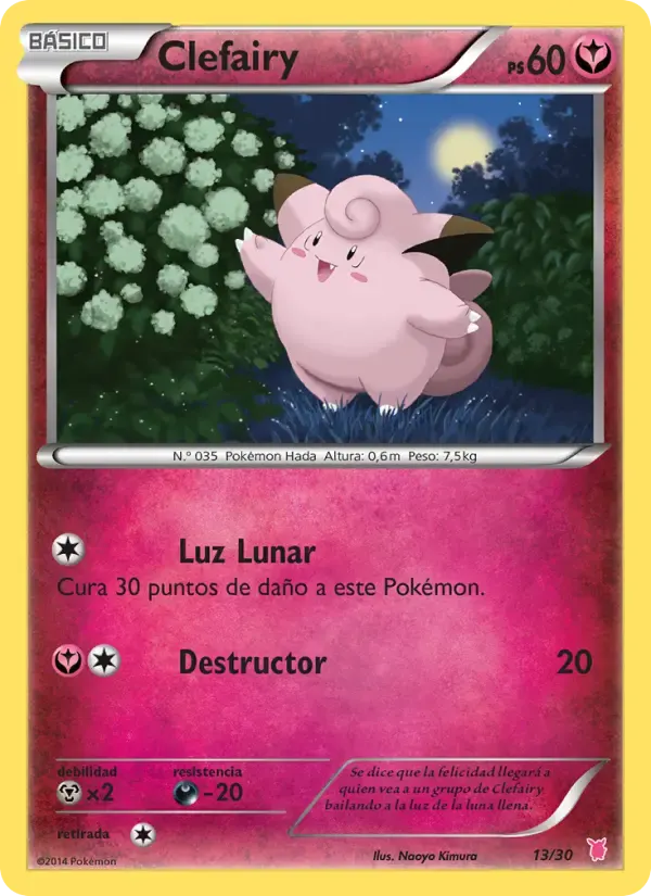 Clefairy — Kit de Entrenador XY (Wigglytuff) 13 Spanish Pokémon card