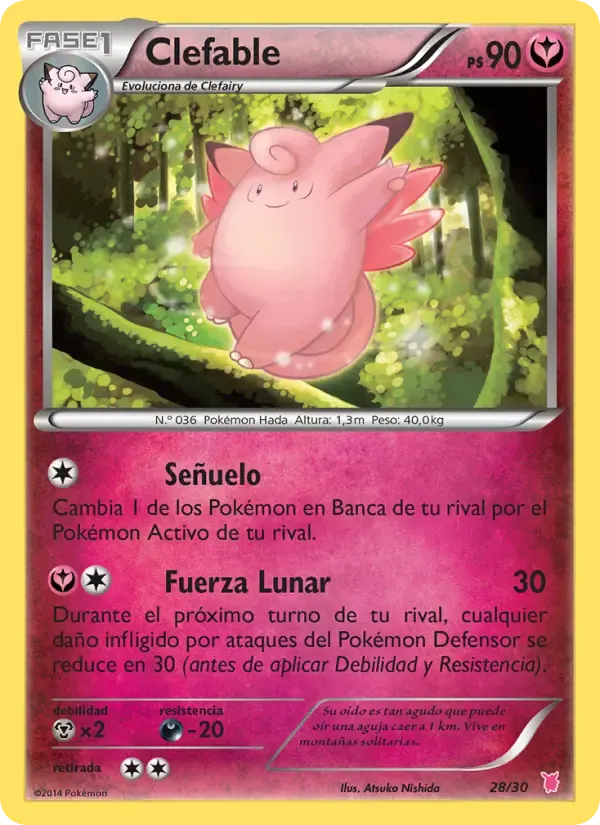 Clefable — Kit de Entrenador XY (Wigglytuff) 28 Spanish Pokémon card