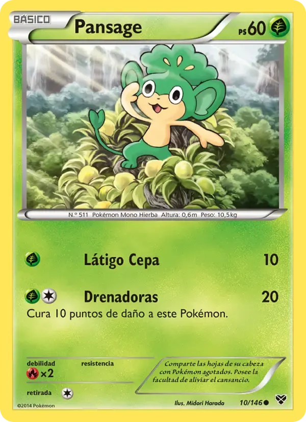 Pansage — XY 10 Spanish Pokémon card