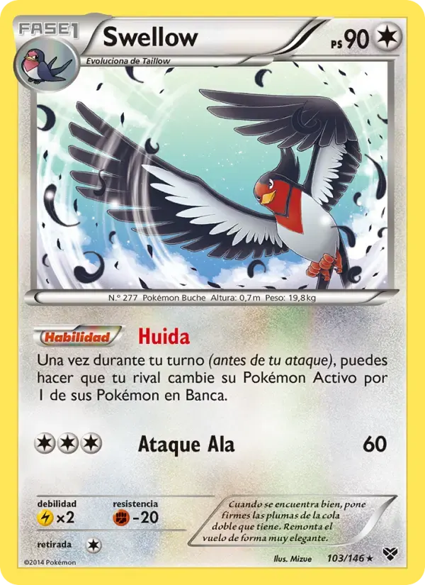 Swellow — XY 103 Spanish Pokémon card