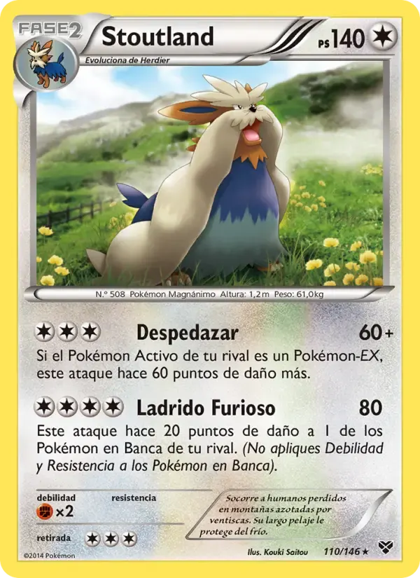 Stoutland — XY 110 Spanish Pokémon card
