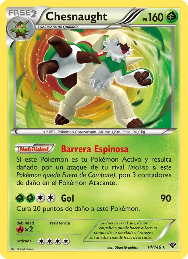 Chesnaught — XY 14 Spanish Pokémon card