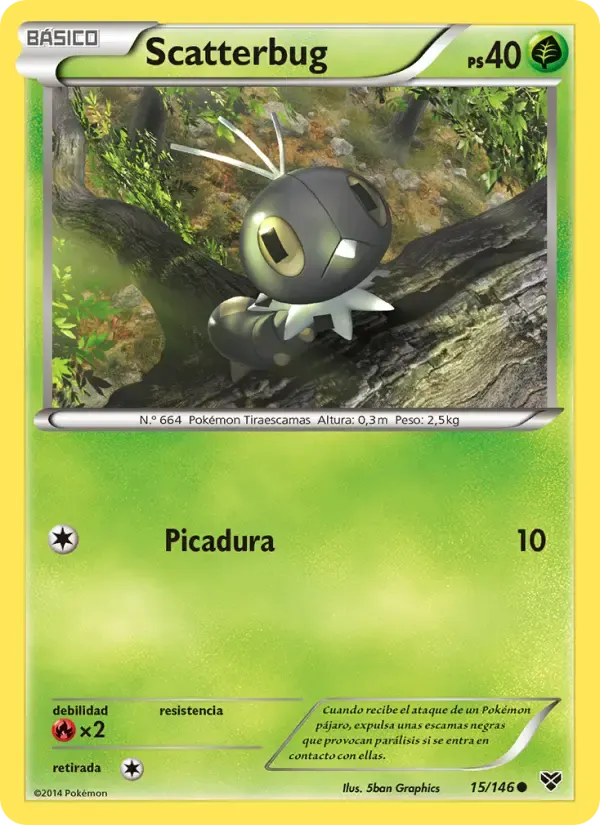 Scatterbug — XY 15 Spanish Pokémon card