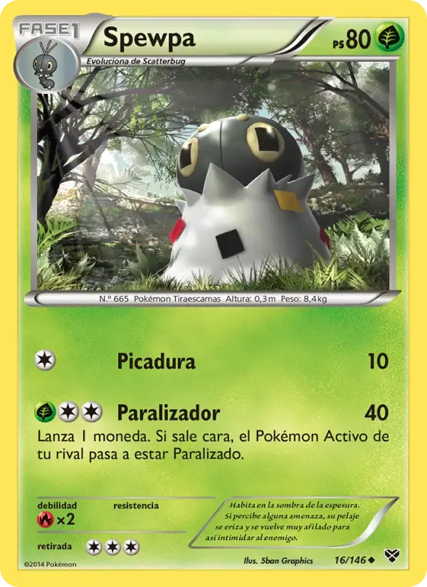 Spewpa — XY 16 Spanish Pokémon card