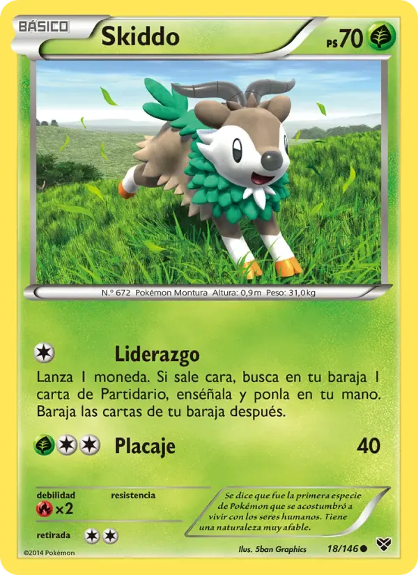 Skiddo — XY 18 Spanish Pokémon card