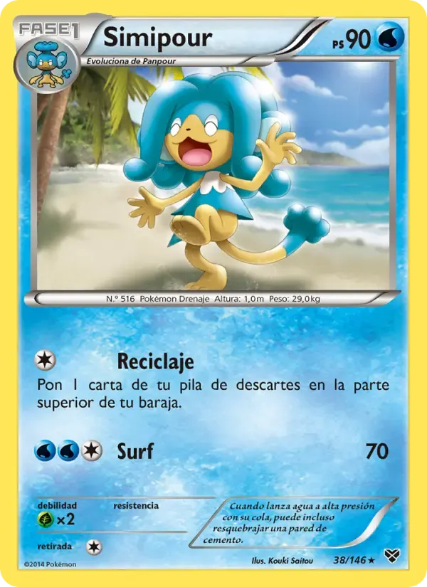 Simipour — XY 38 Spanish Pokémon card