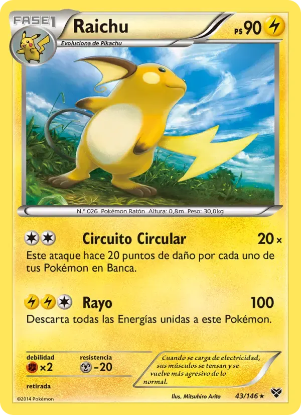 Raichu — XY 43 Spanish Pokémon card