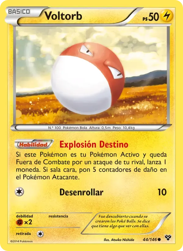 Voltorb — XY 44 Spanish Pokémon card