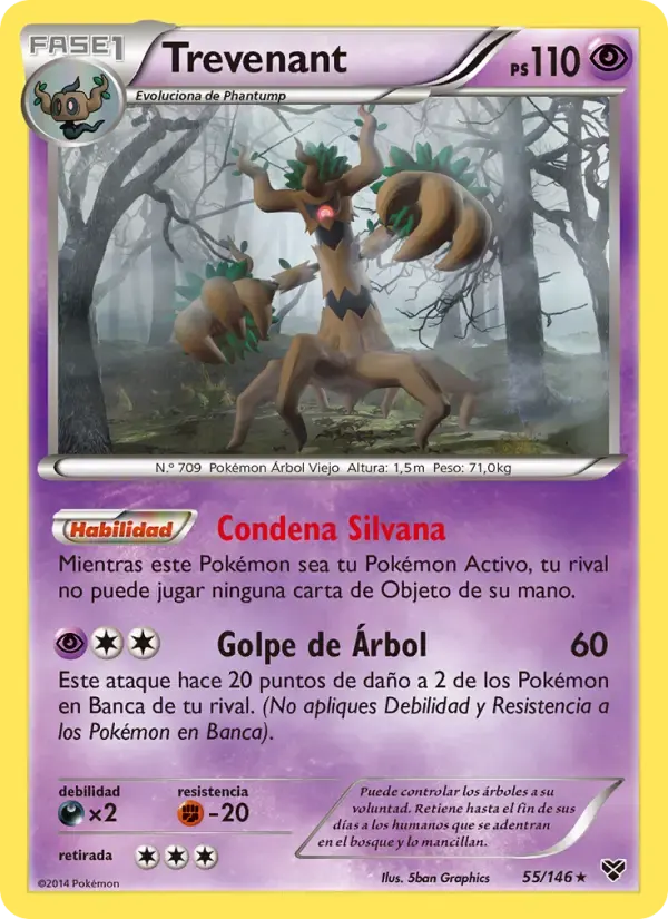 Trevenant — XY 55 Spanish Pokémon card