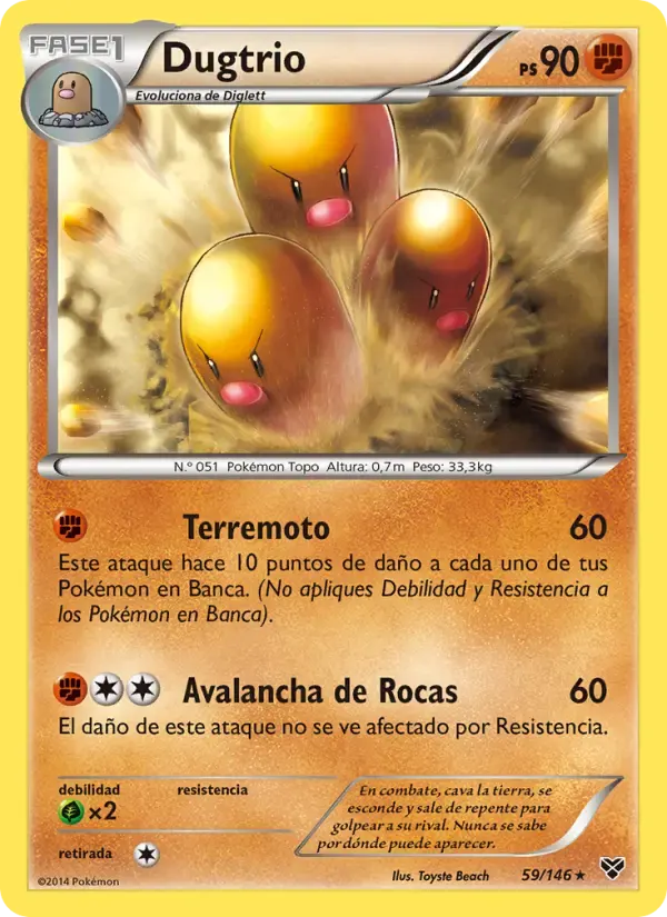Dugtrio — XY 59 Spanish Pokémon card