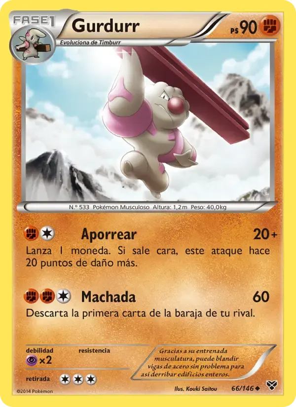 Gurdurr — XY 66 Spanish Pokémon card
