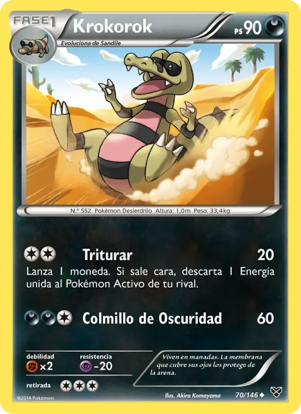 Krokorok — XY 70 Spanish Pokémon card