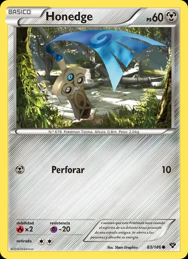 Honedge — XY 83 Spanish Pokémon card