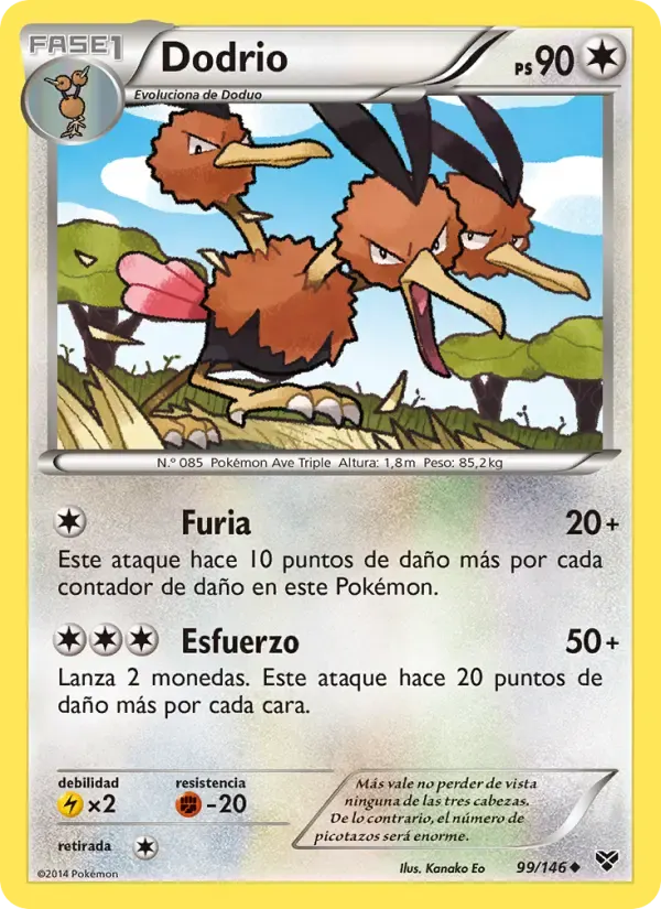 Dodrio — XY 99 Spanish Pokémon card