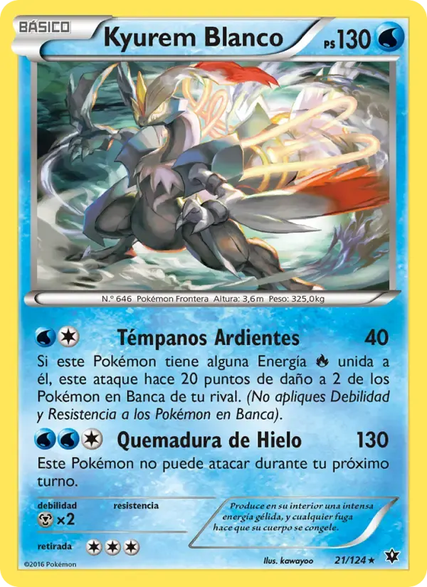 Kyurem Blanco — Destinos Enfrentados 21 Spanish Pokémon card