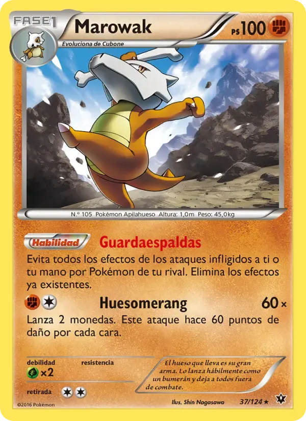 Marowak — Destinos Enfrentados 37 Spanish Pokémon card