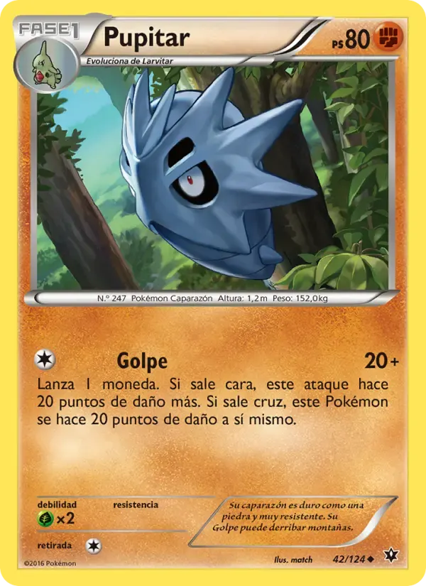 Pupitar — Destinos Enfrentados 42 Spanish Pokémon card