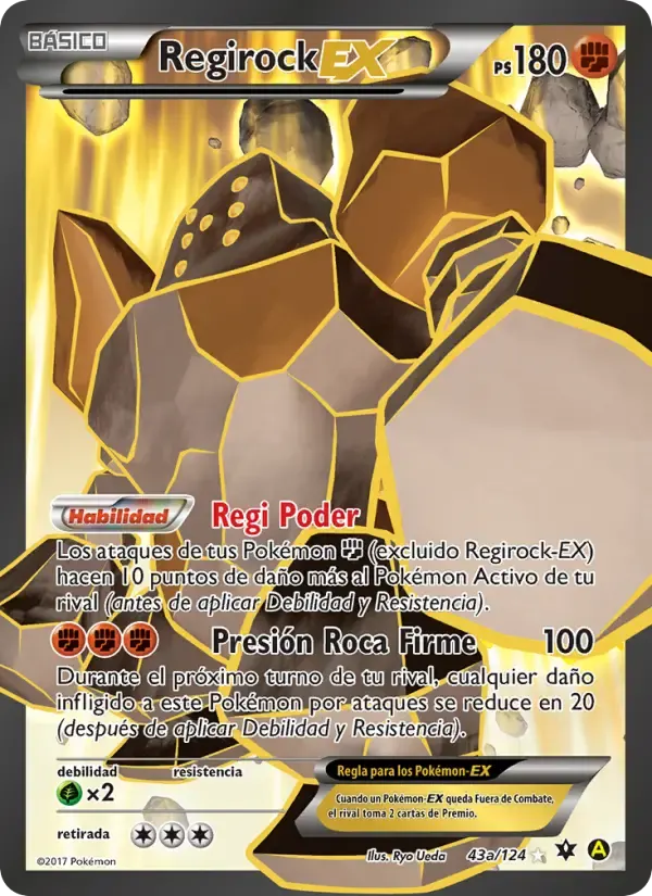 Regirock EX — Destinos Enfrentados 43a Spanish Pokémon card