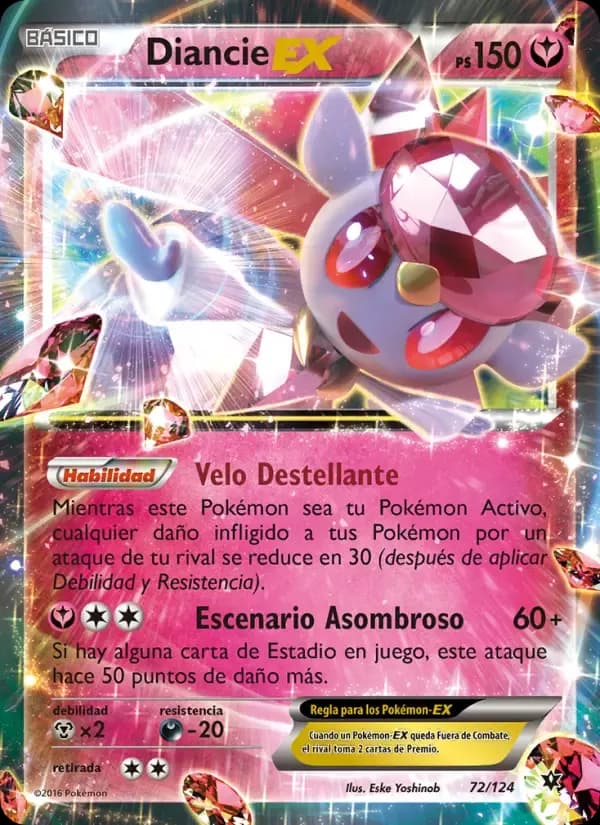 Diancie EX — Destinos Enfrentados 72 Spanish Pokémon card