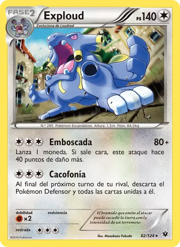 Exploud — Destinos Enfrentados 82 Spanish Pokémon card