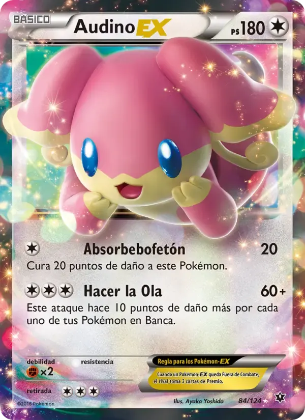 Audino EX — Destinos Enfrentados 84 Spanish Pokémon card