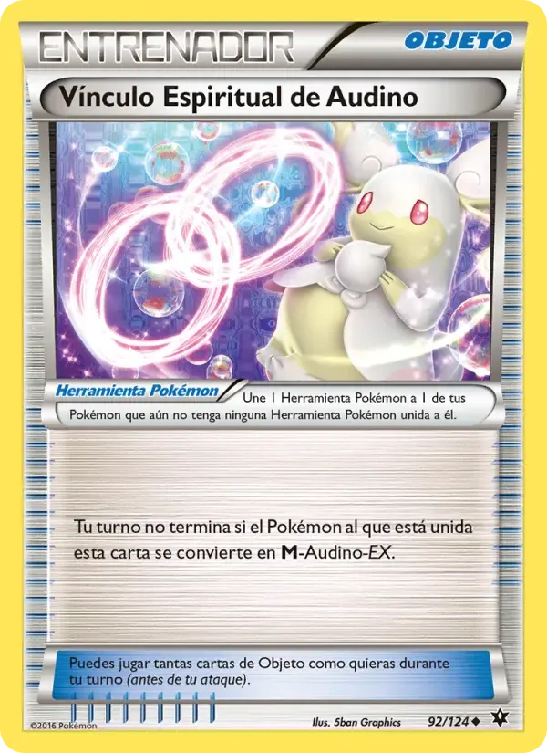 Vínculo Espiritual de Audino — Destinos Enfrentados 92 Spanish Pokémon card