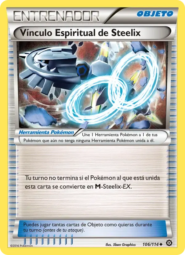 Vínculo Espiritual de Steelix — Asedio de Vapor 106 Spanish Pokémon card