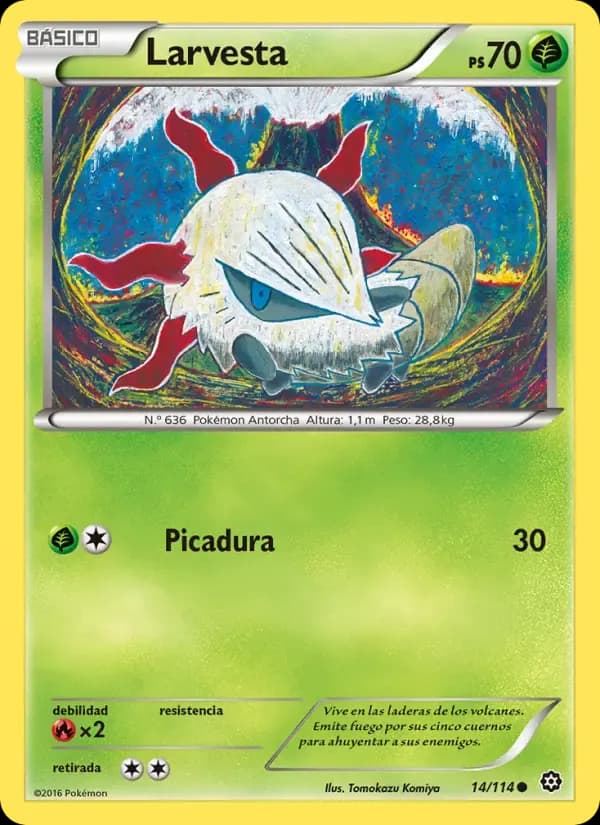 Larvesta — Asedio de Vapor 14 Spanish Pokémon card