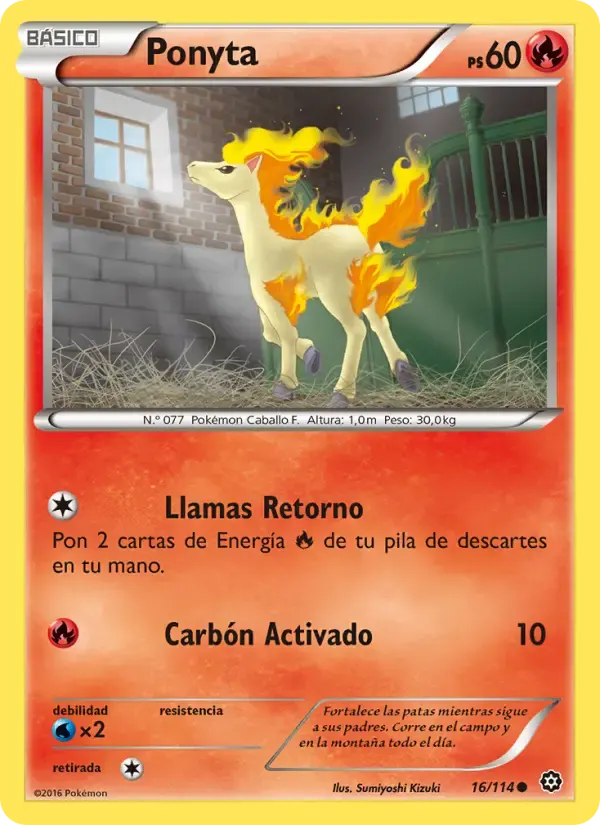 Ponyta — Asedio de Vapor 16 Spanish Pokémon card