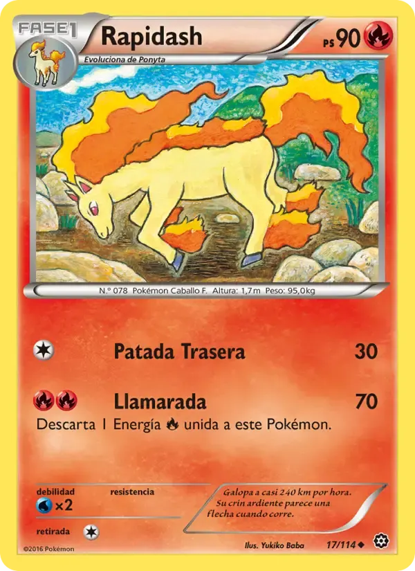 Rapidash — Asedio de Vapor 17 Spanish Pokémon card