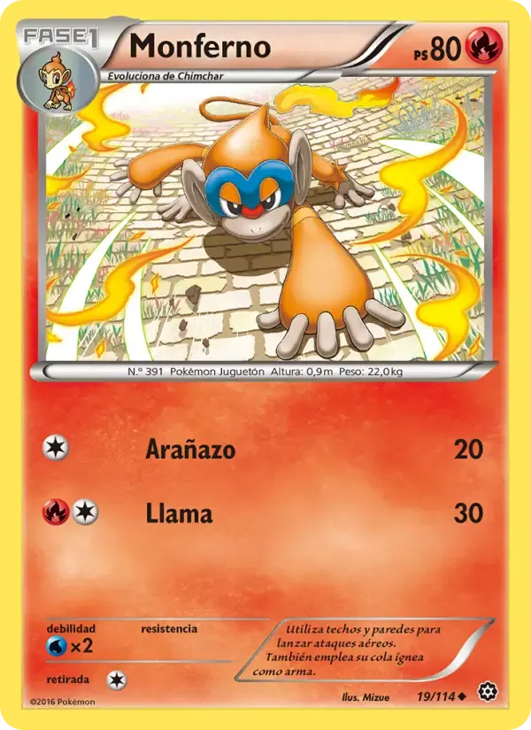 Monferno — Asedio de Vapor 19 Spanish Pokémon card