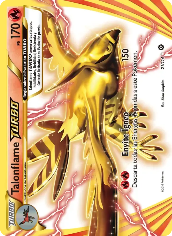 Talonflame TURBO — Asedio de Vapor 21 Spanish Pokémon card